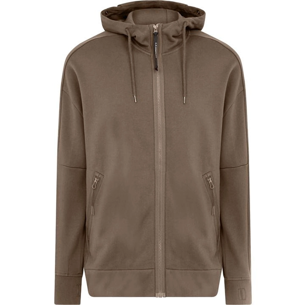 CP Company Full Zip Goggle Hoodie - Brown